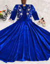 OC 230 Heavy Viscose  Velvet With Heavy Embroidery Sequence Work With Full Sleeves Gown Exporters In India